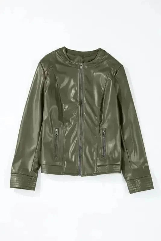 PU Leather Jackets FlightLine Faux Leather Jacket