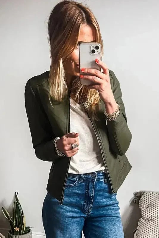 PU Leather Jackets FlightLine Faux Leather Jacket