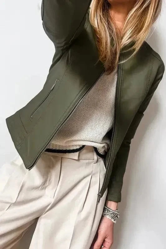 PU Leather Jackets FlightLine Faux Leather Jacket