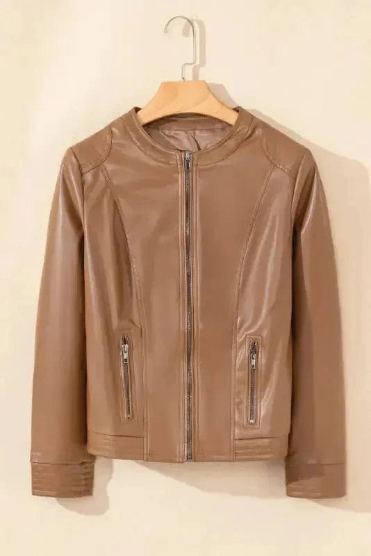 PU Leather Jackets SleekStreet Faux Leather Jacket