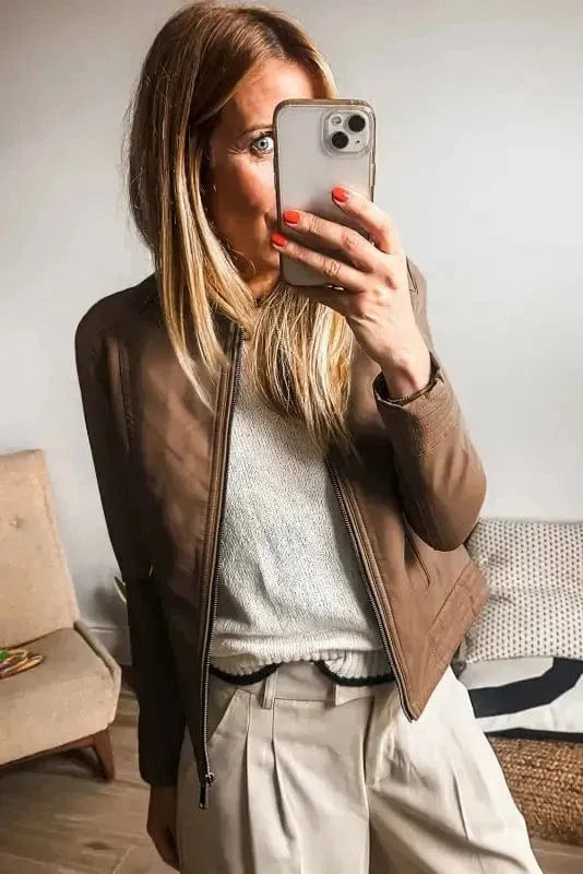 PU Leather Jackets SleekStreet Faux Leather Jacket