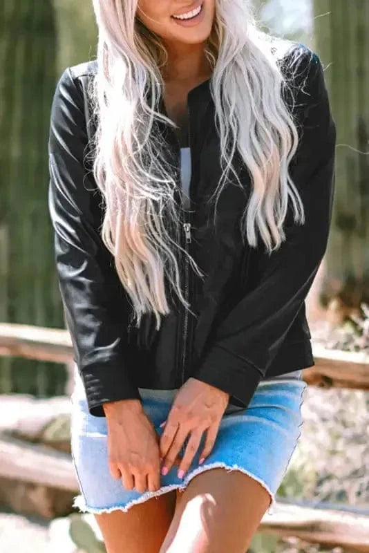 PU Leather Jackets SleekStreet Faux Leather Jacket