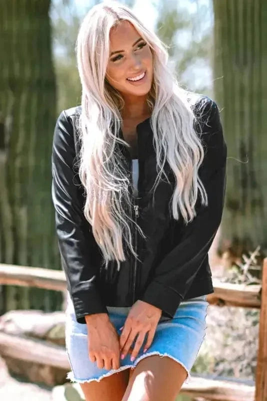 PU Leather Jackets SleekStreet Faux Leather Jacket