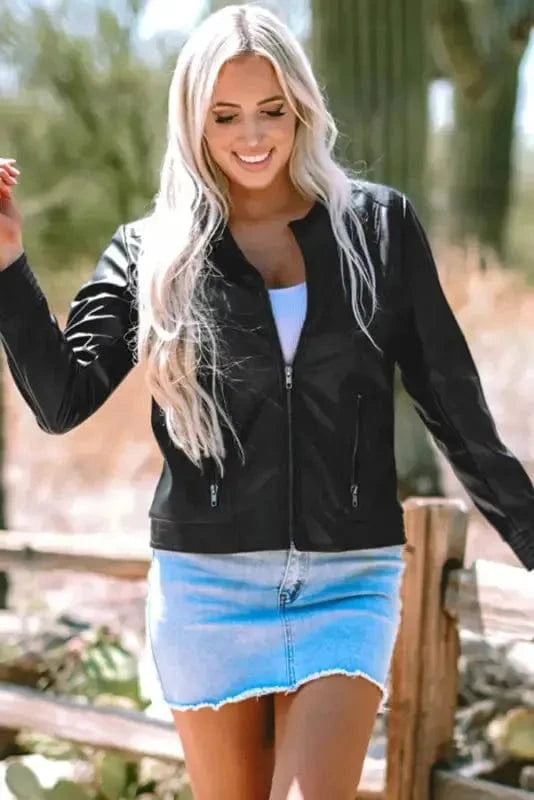 PU Leather Jackets SleekStreet Faux Leather Jacket