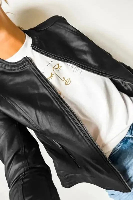 PU Leather Jackets SleekStreet Faux Leather Jacket