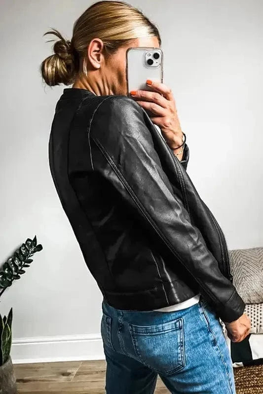 PU Leather Jackets SleekStreet Faux Leather Jacket