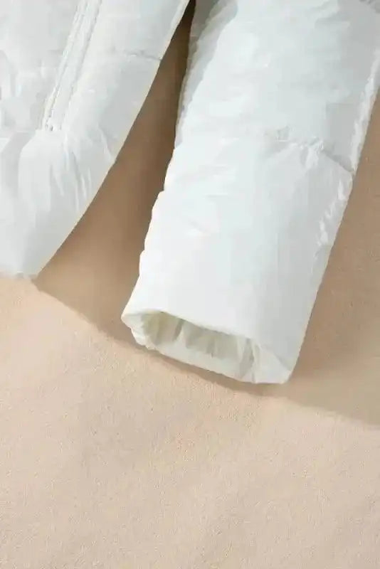 Puffer Jackets ArcticShield White Quilted Puffer Jacket – Stay Warm in Style