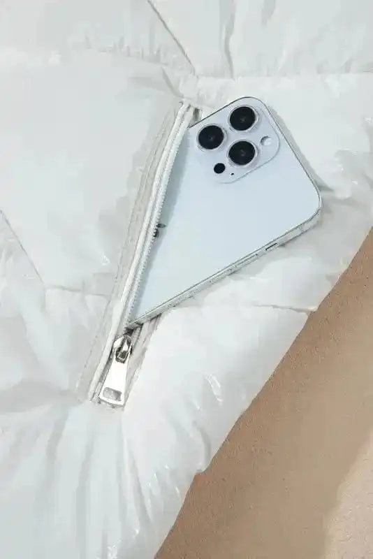 Puffer Jackets ArcticShield White Quilted Puffer Jacket – Stay Warm in Style