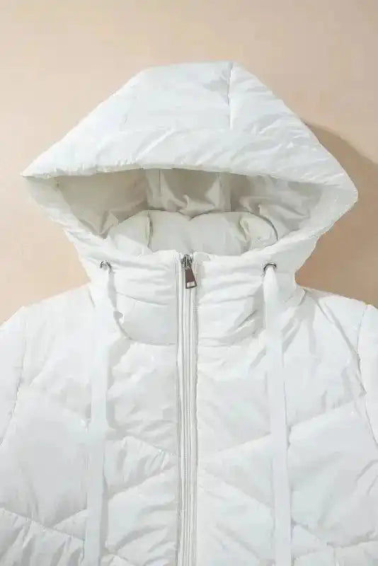 Puffer Jackets ArcticShield White Quilted Puffer Jacket – Stay Warm in Style