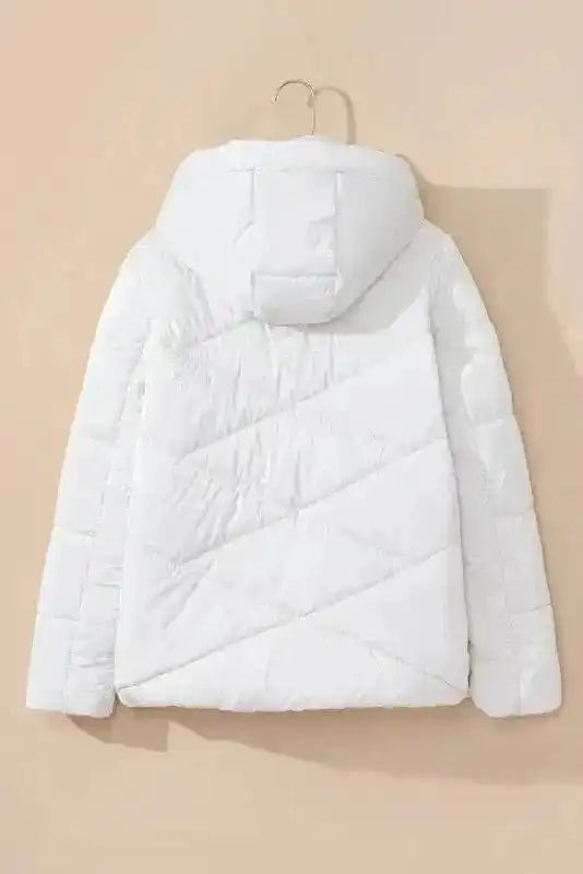 Puffer Jackets ArcticShield White Quilted Puffer Jacket – Stay Warm in Style