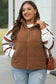Puffer Vests Corduroy Stand Neck Puffer Vest