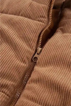 Puffer Vests Corduroy Stand Neck Puffer Vest