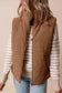 Puffer Vests Corduroy Stand Neck Puffer Vest