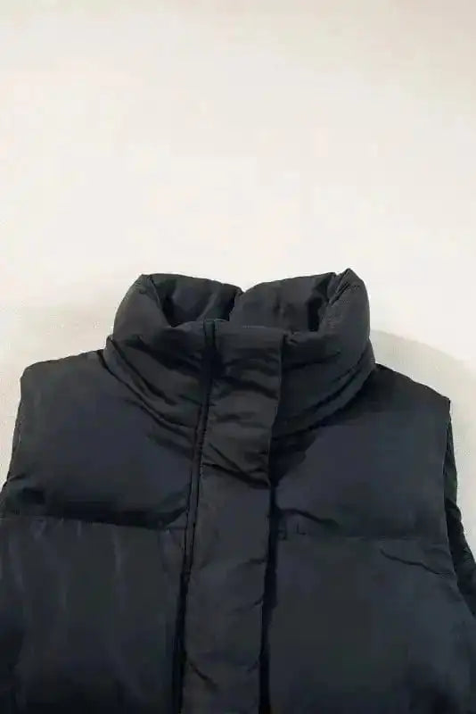 Puffer Vests Windproof Longline Puffer Vest - Black