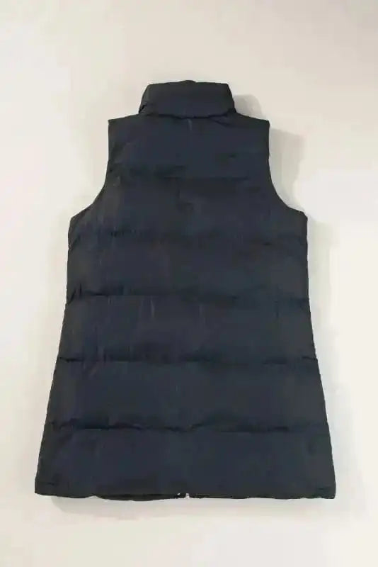 Puffer Vests Windproof Longline Puffer Vest - Black