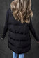 Puffer Vests Windproof Longline Puffer Vest - Black