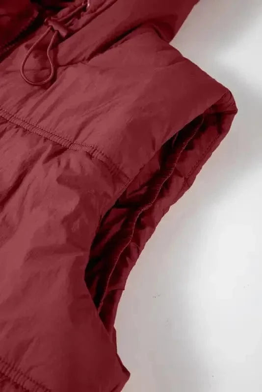 Puffer Vests Zip-up Hooded Puffer Vest