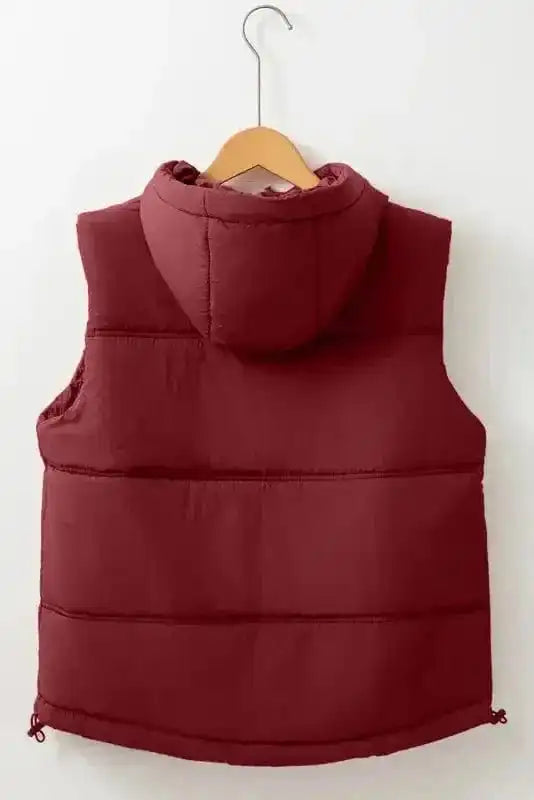 Puffer Vests Zip-up Hooded Puffer Vest