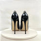 Pumps Black 12cm / 33 Black Lacquer Leather High Heels Stiletto Shoes
