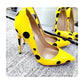 Pumps Polka Dots Yellow Stiletto High Heel Shoes