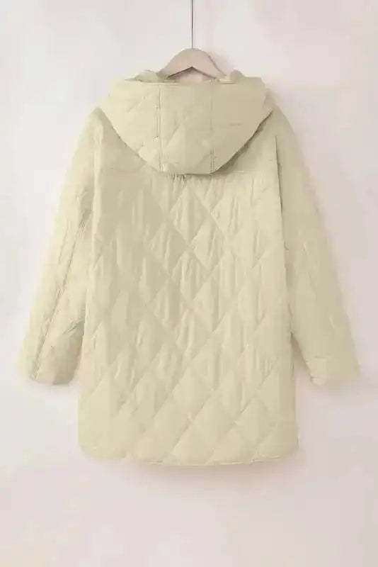 Quilted Coats Quilted Snap Hooded Jacket