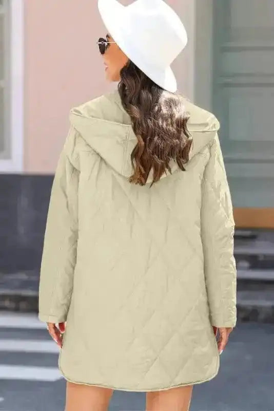Quilted Coats Quilted Snap Hooded Jacket