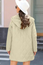 Quilted Coats Quilted Snap Hooded Jacket