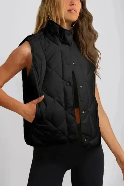 Black eclipse noir quilted vest front view — Fashionfitz UK