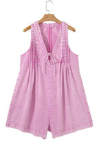 Rompers Bonbon Denim Pleat Romper