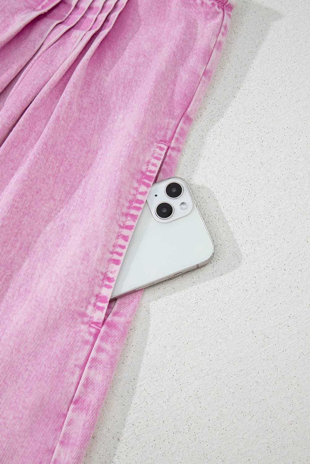 Rompers Bonbon Denim Pleat Romper