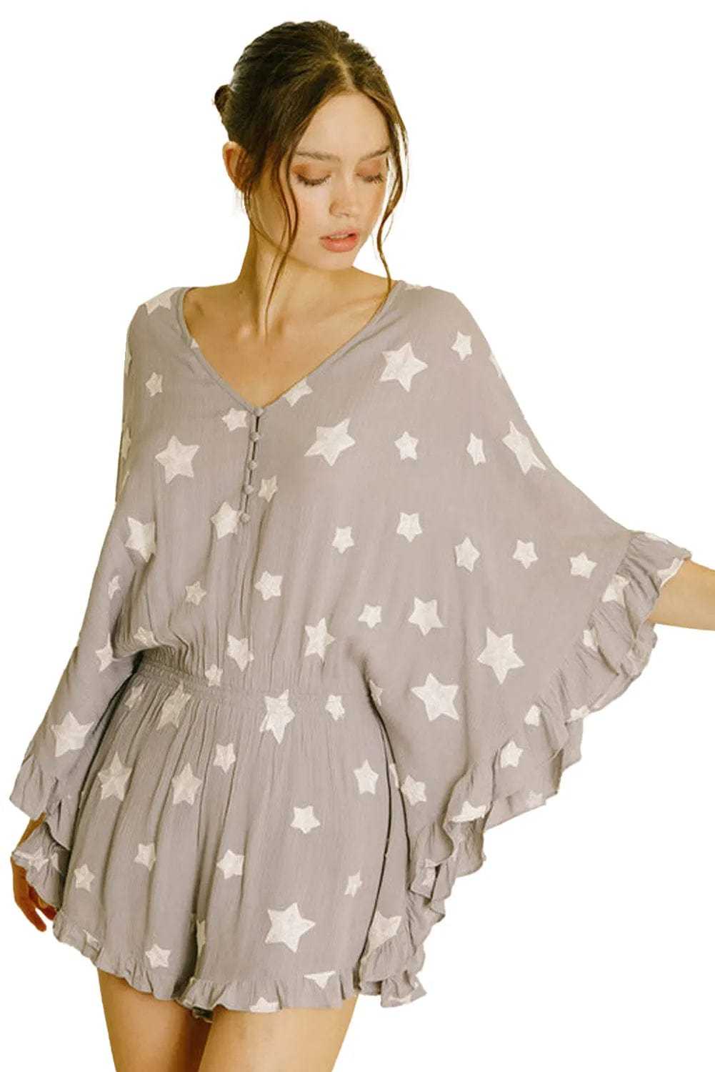 Rompers Gray Star Kimono Romper