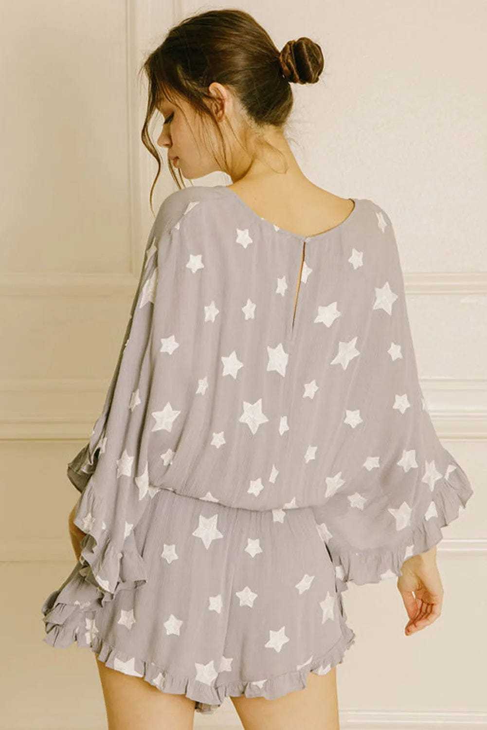 Rompers Gray Star Kimono Romper