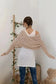 Scarves Gray / ONE SIZE / terylene Hollowed Knit Scarf with Sleeves