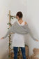 Scarves Gray / ONE SIZE / terylene Hollowed Knit Scarf with Sleeves