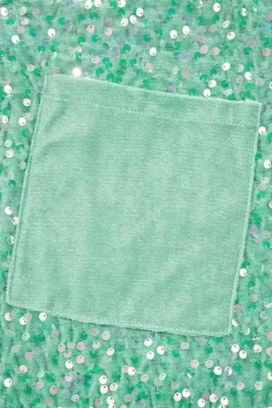 Sequin Blouses Moonlight Jade Sequin Velvet Blouse