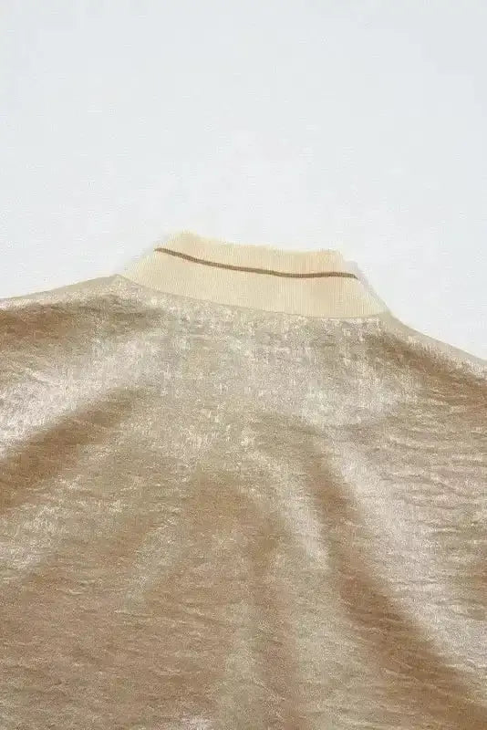 Sequin Jackets Metallic Zip-up Varsity Jacket