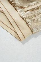 Sequin Jackets Metallic Zip-up Varsity Jacket