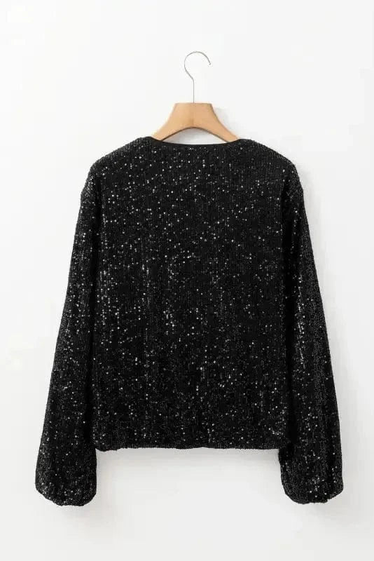 Sequin Jackets Sequin Swirl Zip-Up Jacket