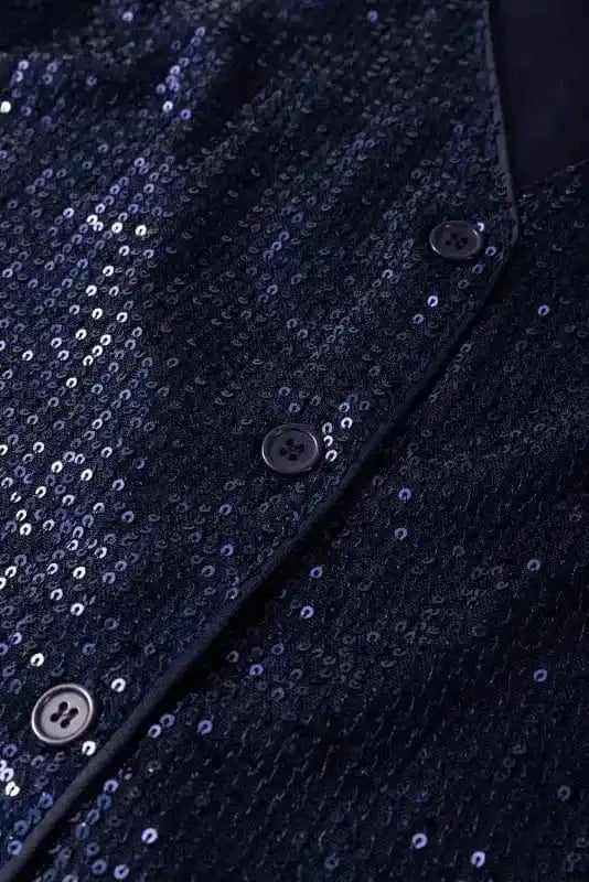 Sequin Tops Glam Sequin V-Neck Tank Top