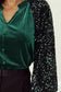 Sequined Tops Red Dahlia Sequin Sleeve Velvet Top