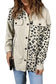 Shackets Apricot Leopard Print Detail Pocketed Corduroy Jacket