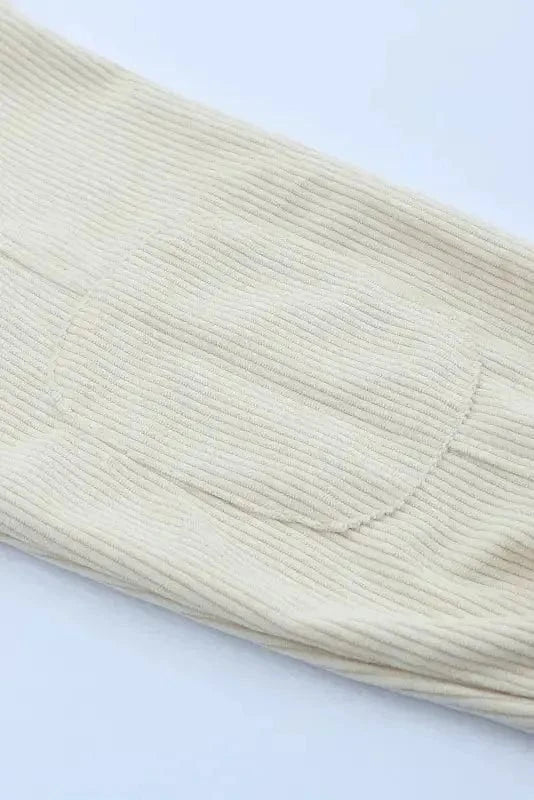 Shackets Apricot Leopard Print Detail Pocketed Corduroy Jacket