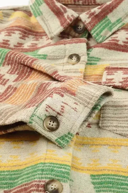 Shackets Aztec Print Western Style Shacket