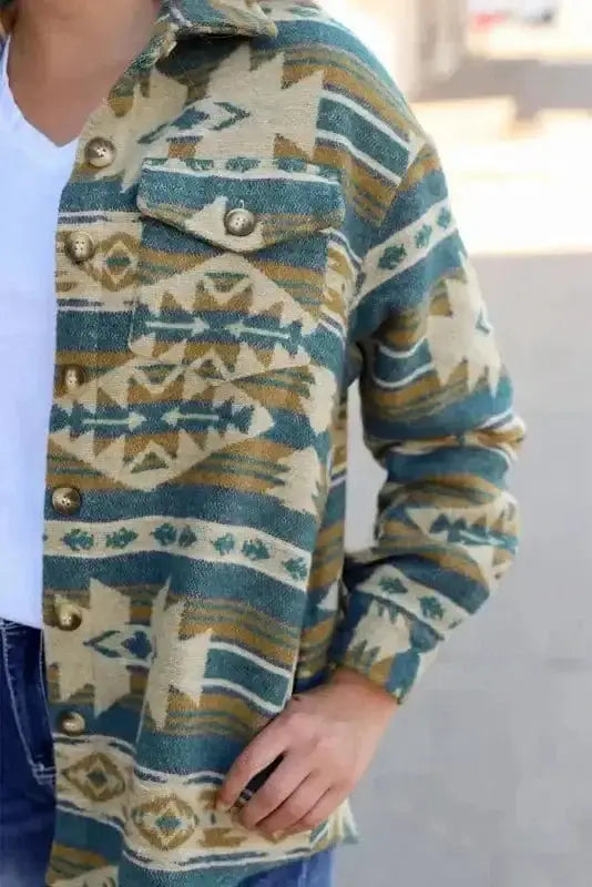 Shackets Aztec Print Western Style Shacket