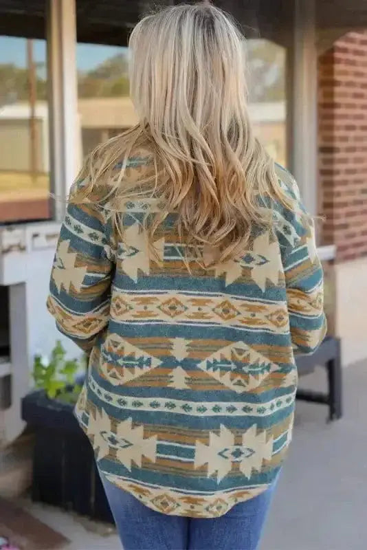 Shackets Aztec Print Western Style Shacket