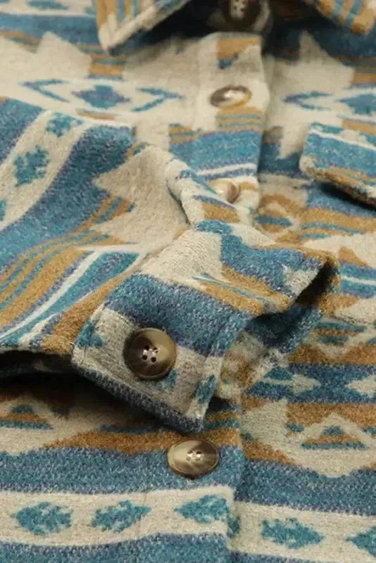 Shackets Aztec Print Western Style Shacket
