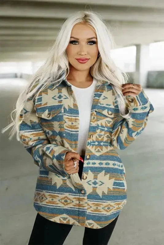 Shackets Aztec Print Western Style Shacket