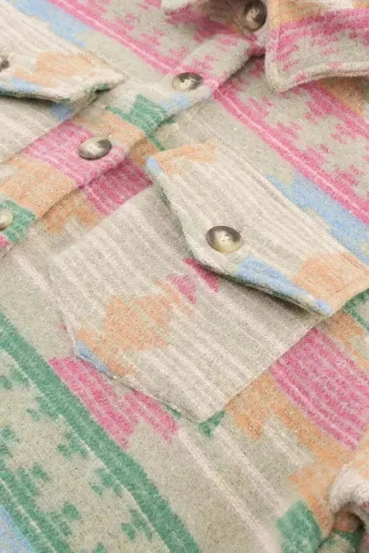 Shackets Aztec Print Western Style Shacket