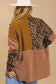 Shackets Beige Leopard Patchwork High Low Shirt Jacket