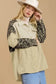 Shackets Beige Leopard Patchwork High Low Shirt Jacket